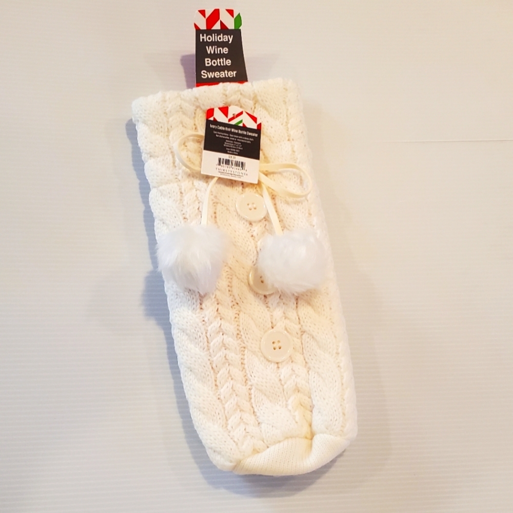 NEW Holiday Wine Sweater White Knit NWT - Picture 1 of 1